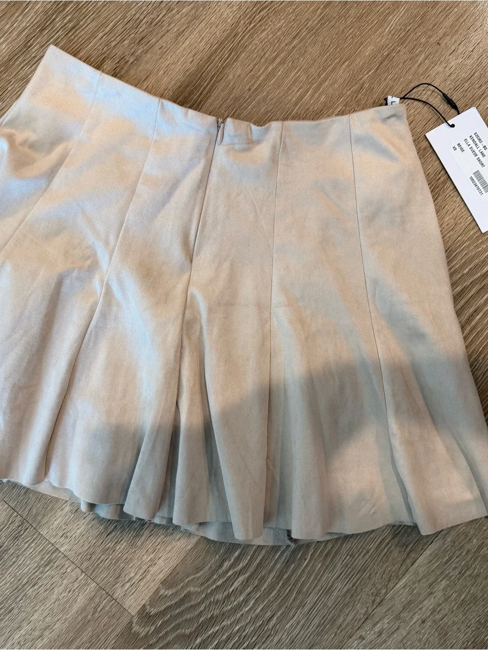 Women's Pleated Mini Skort in Light Beige